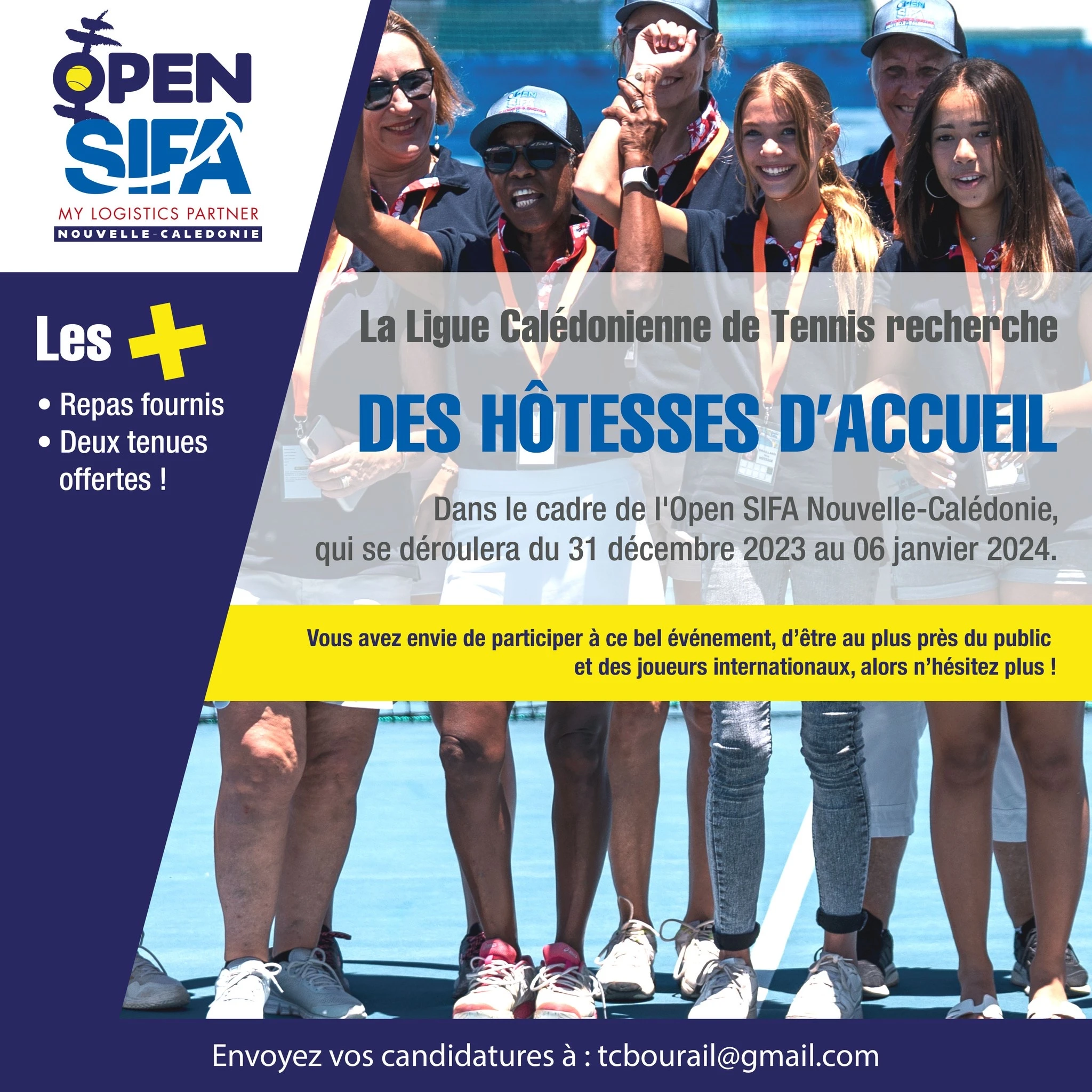 Open SIFA Nouvelle-Calédonie 2024 recrute des hôtesses d'accueil