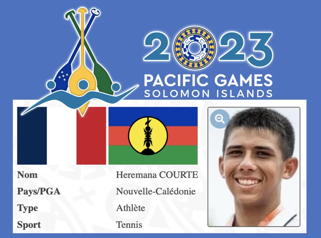 Heremana COURTE en Quart de Finale des Jeux du Pacifique 2023, Heremana COURTE, jeux du pacifique 2023, Tennis Nouvelle Calédonie, nc-tennis.fr