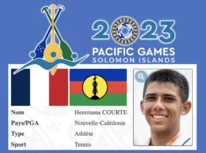 Heremana COURTE en Quart de Finale des Jeux du Pacifique 2023, Heremana COURTE, jeux du pacifique 2023, Tennis Nouvelle Calédonie, nc-tennis.fr