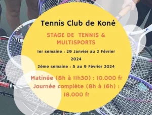 Tennis Club de Koné – Stage de tennis & Multisports, Tennis Nouvelle Calédonie, nc-tennis.fr