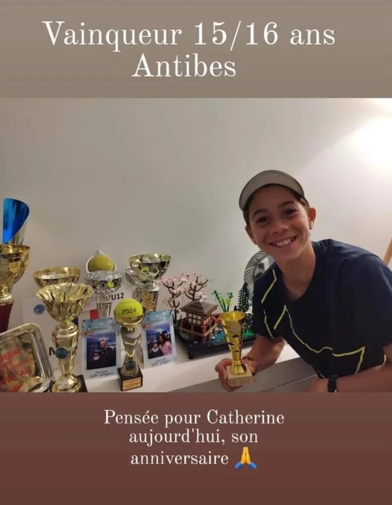 Mael Gérinié Vainqueur 15-16 ans Antibes, TC Receiving, tennis Nouvelle-Caledonie