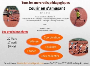 Le Tennis Club de Koné ouvre ses portes aux enfants les mercredis pédagogiques